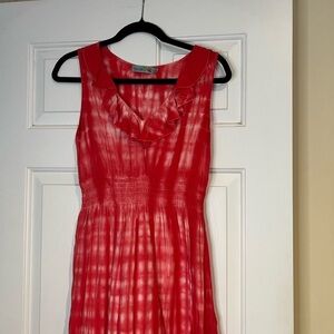 Unity World Wear Red Sleeveless Top with Ruffle Detail